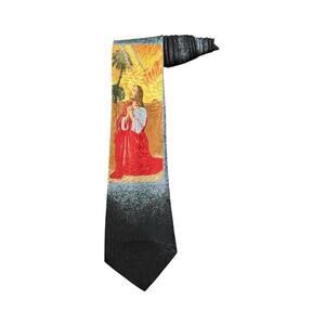 Studio 890 Jesus Praying Religious Christian Vintage Novelty Necktie Polyester